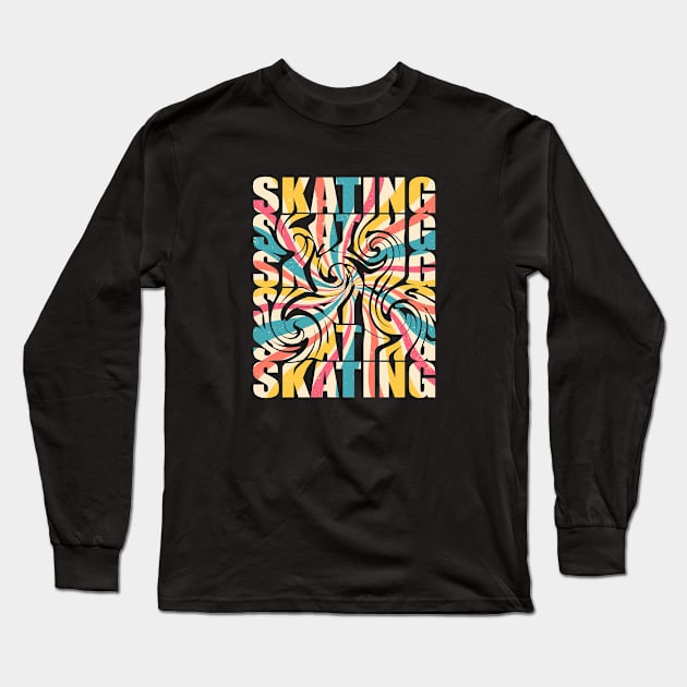 Skating - Skating Colorful Long Sleeve T-Shirt by Kudostees